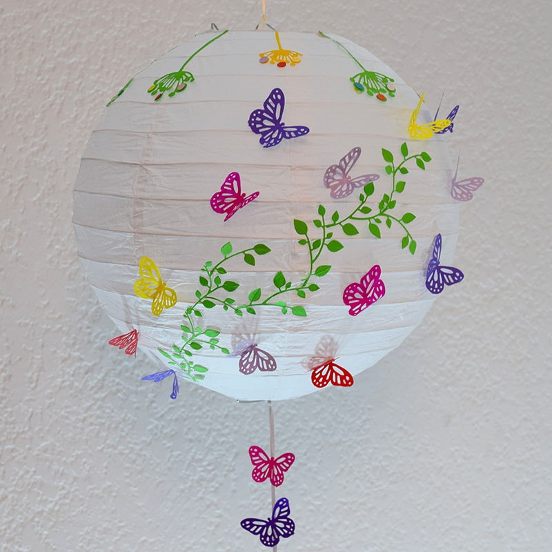Lámpara China decorada "Mariposas"