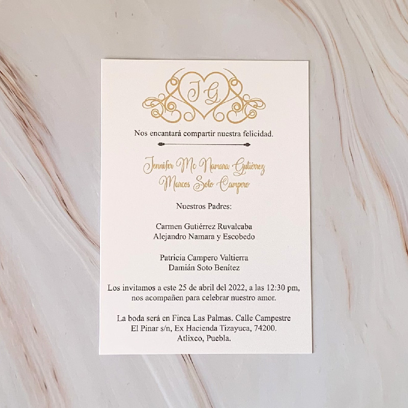 Invitación para boda “Flower White” (Pedido mínimo 25 pzas). Ondine Collection