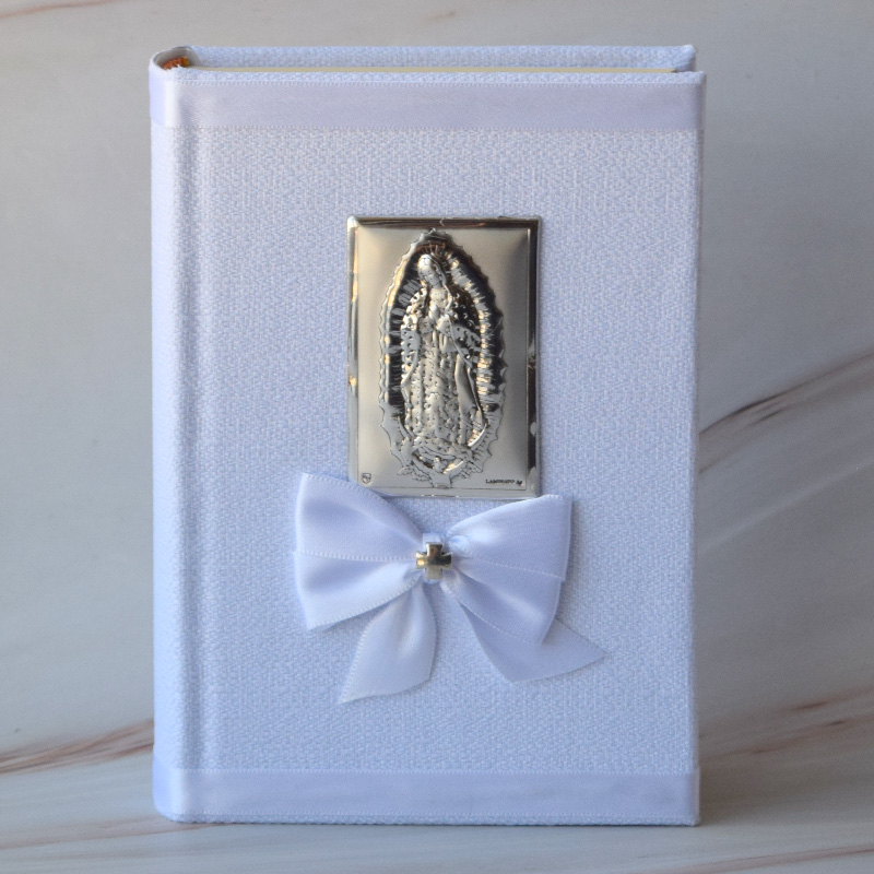 Biblia para Boda con placa Italiana de la Virgen de Guadalupe “Mi hermosa Virgen”