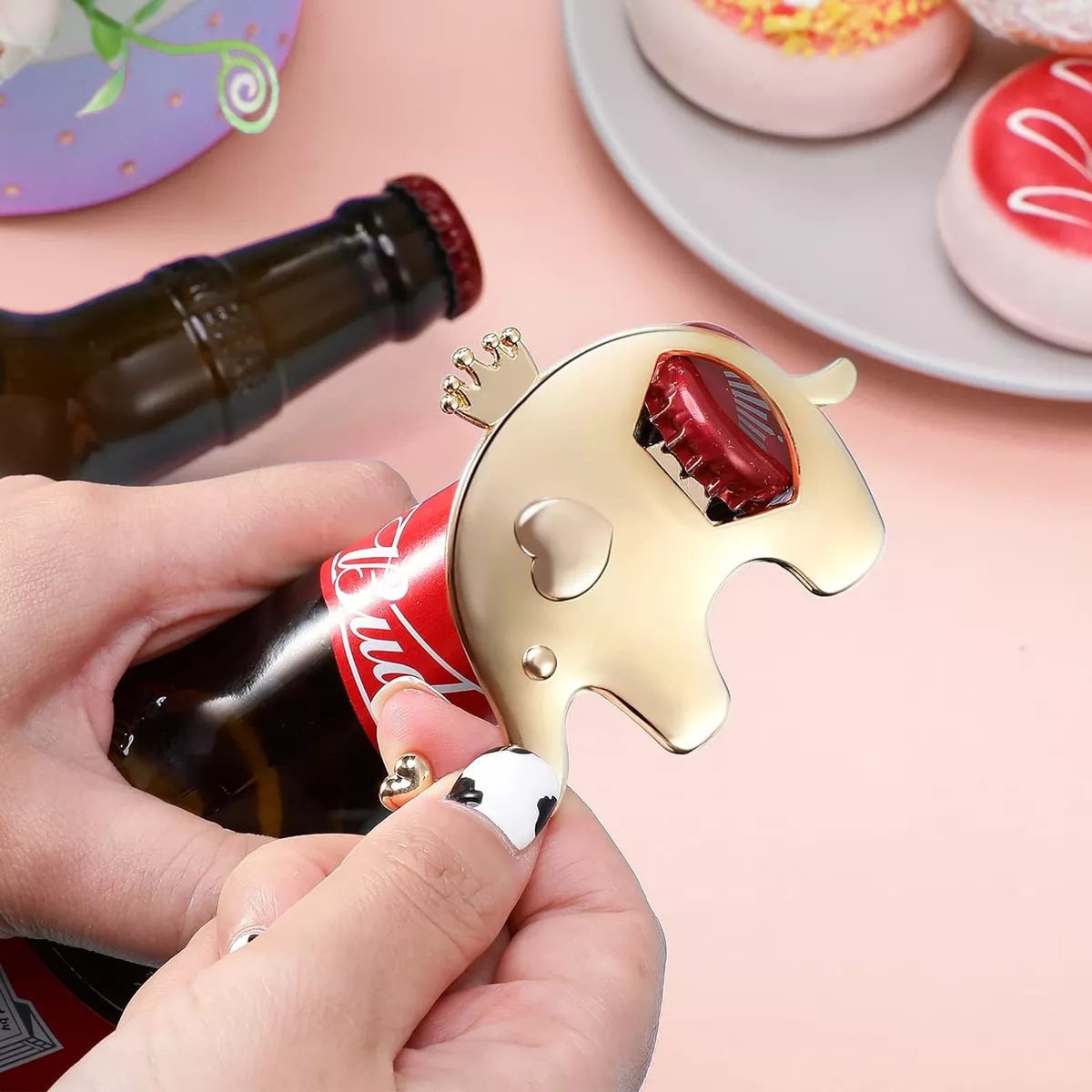 Destapador de elefantito, recuerdo de Bautizo o Baby Shower.