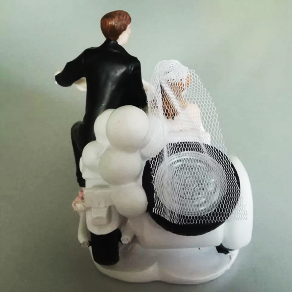 Muñecos de Pastel Novios en Motocicleta
