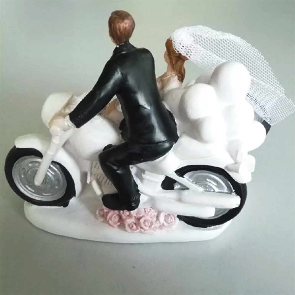 Muñecos de Pastel Novios en Motocicleta