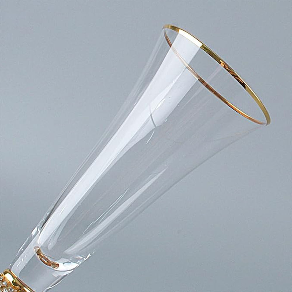 Copas para Boda Doradas con Incrustaciones de Cristal