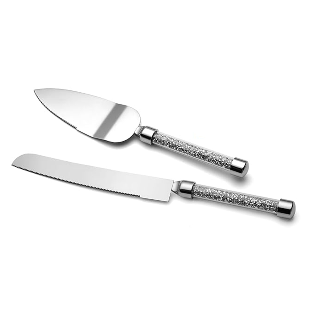 Juego Copas, Pala y Cuchillo con mango de Cristales
