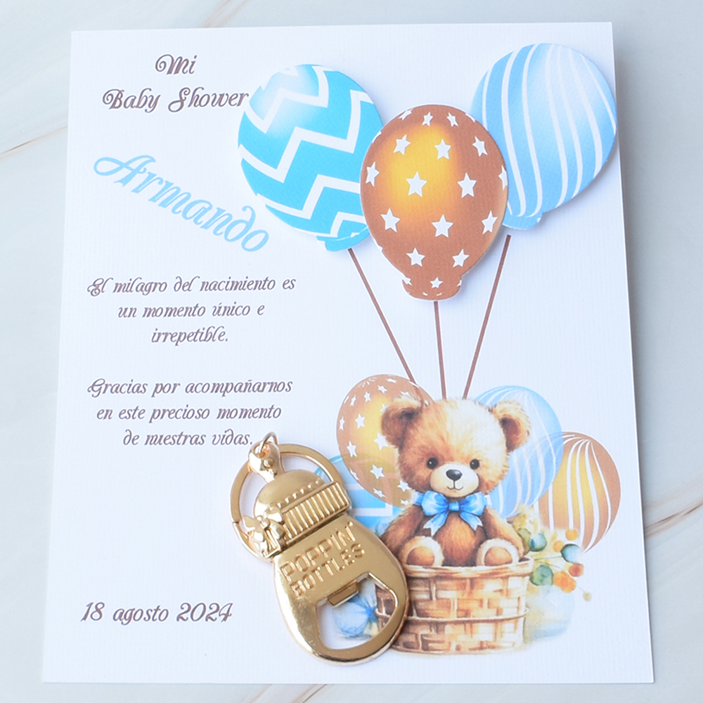 Recuerdo para Baby Shower Destapador de Biberón
