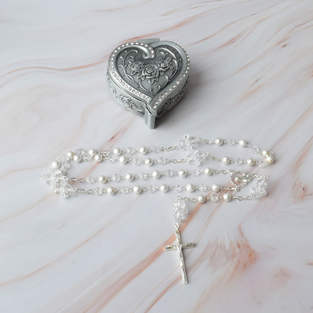 Cofre de Corazón para Boda con Rosario