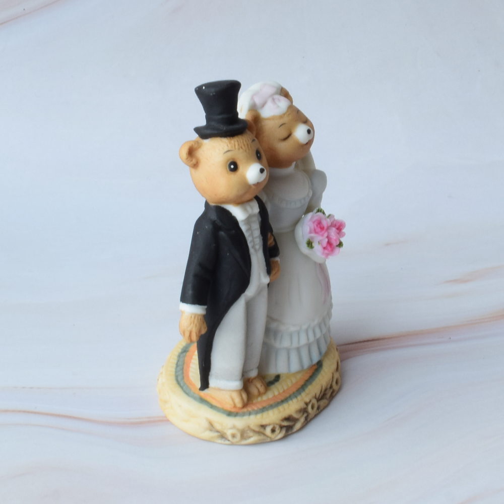 Figura para Pastel de Boda Pequeña, Porcelana, Ositos Enamorados