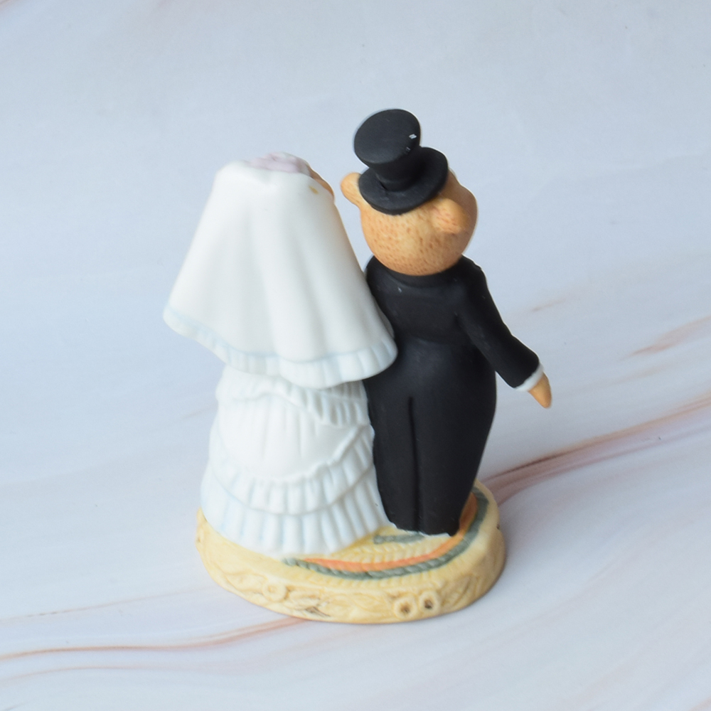 Figura para Pastel de Boda Pequeña, Porcelana, Ositos Enamorados