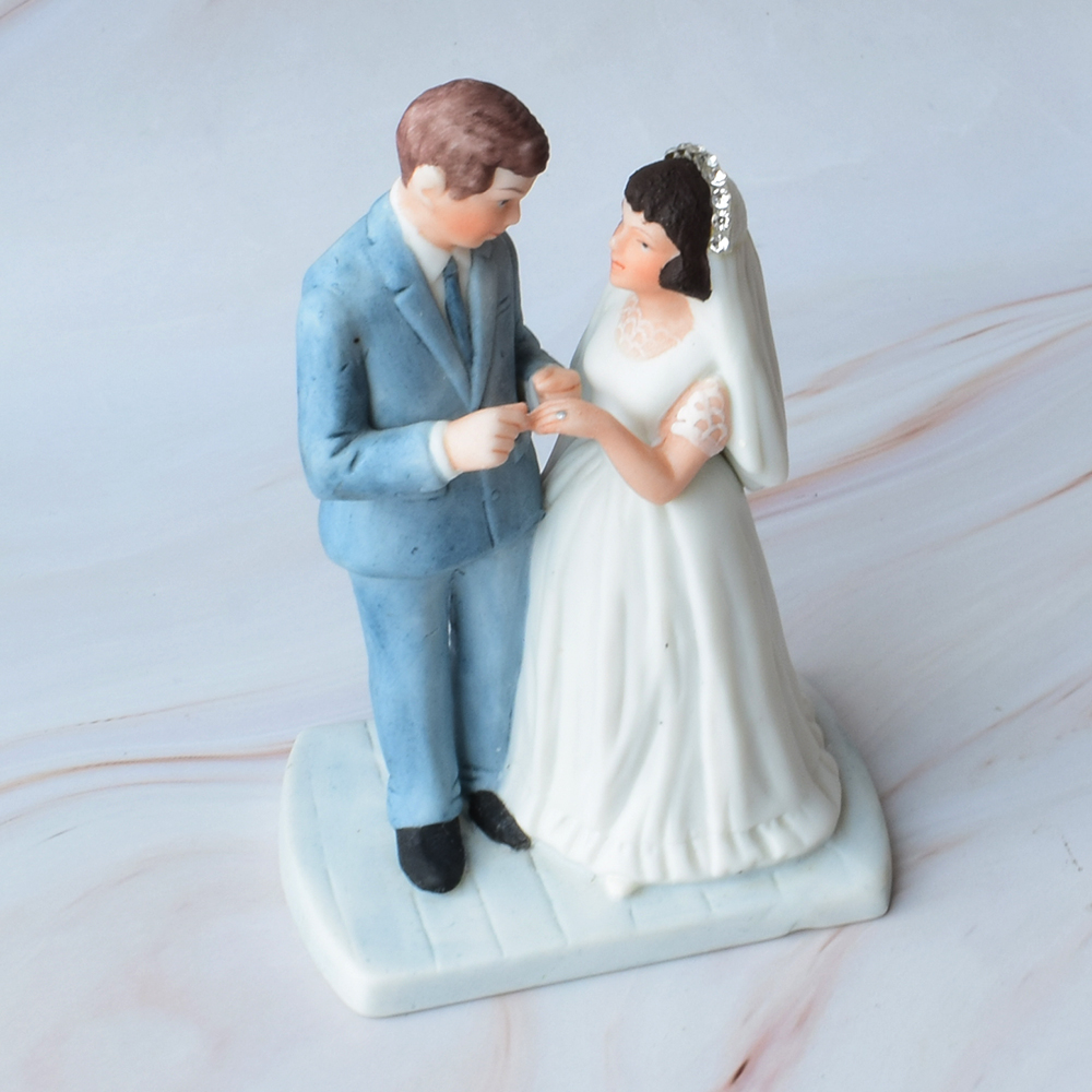 Muñecos para Pastel de Boda Pequeña, Porcelana, Propuesta de Amor