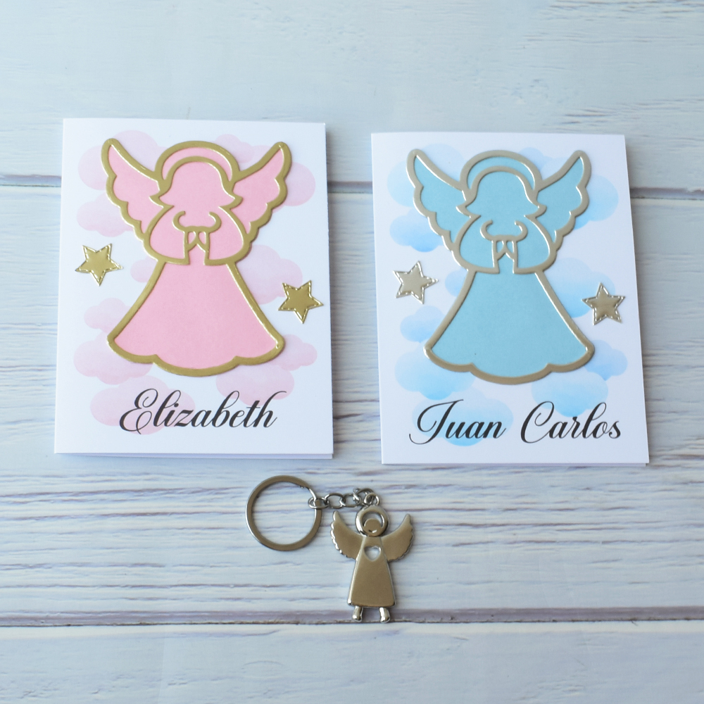 Llavero de Angelito en Tarjeta Ángel de la Guarda