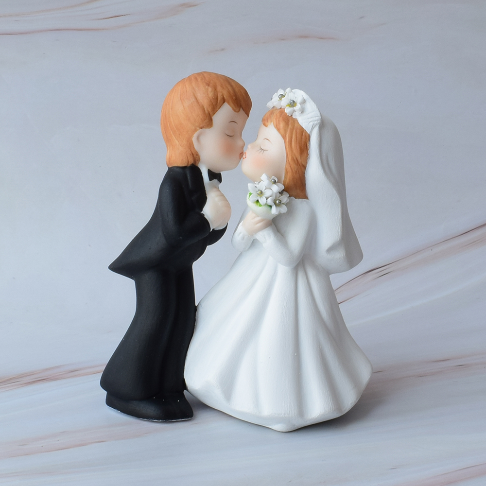 Muñecos para Pastel de Boda, Pequeño, Porcelana, Beso de Amor