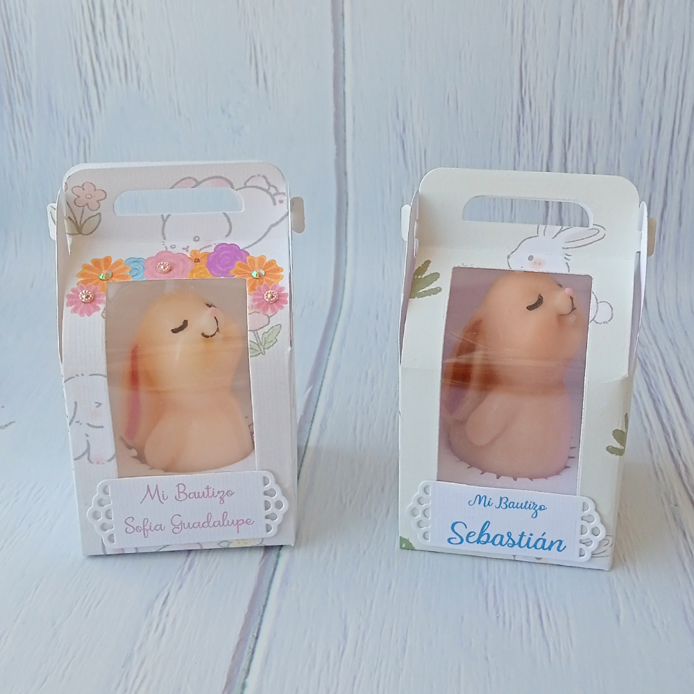 Vela de Conejito. Baby Shower y Bautizo