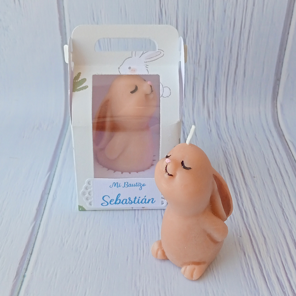 Vela de Conejito. Baby Shower y Bautizo