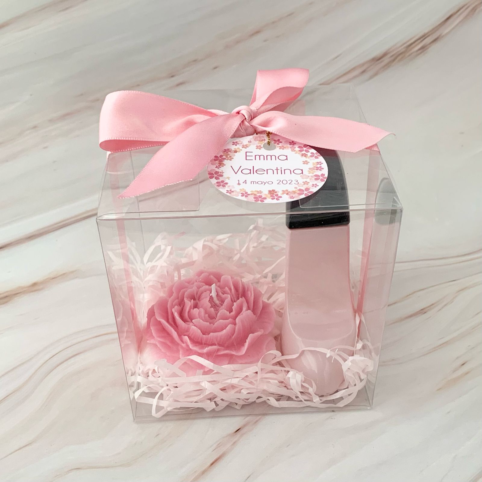 Recuerdo de XV Años, Vela de Flor con Perfume de Zapatilla