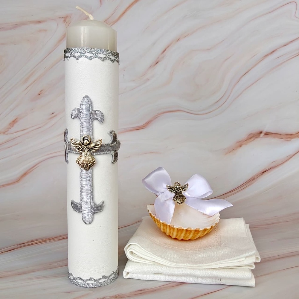 Kit de bautizo Ángel de la Guarda Aplicación de Metal