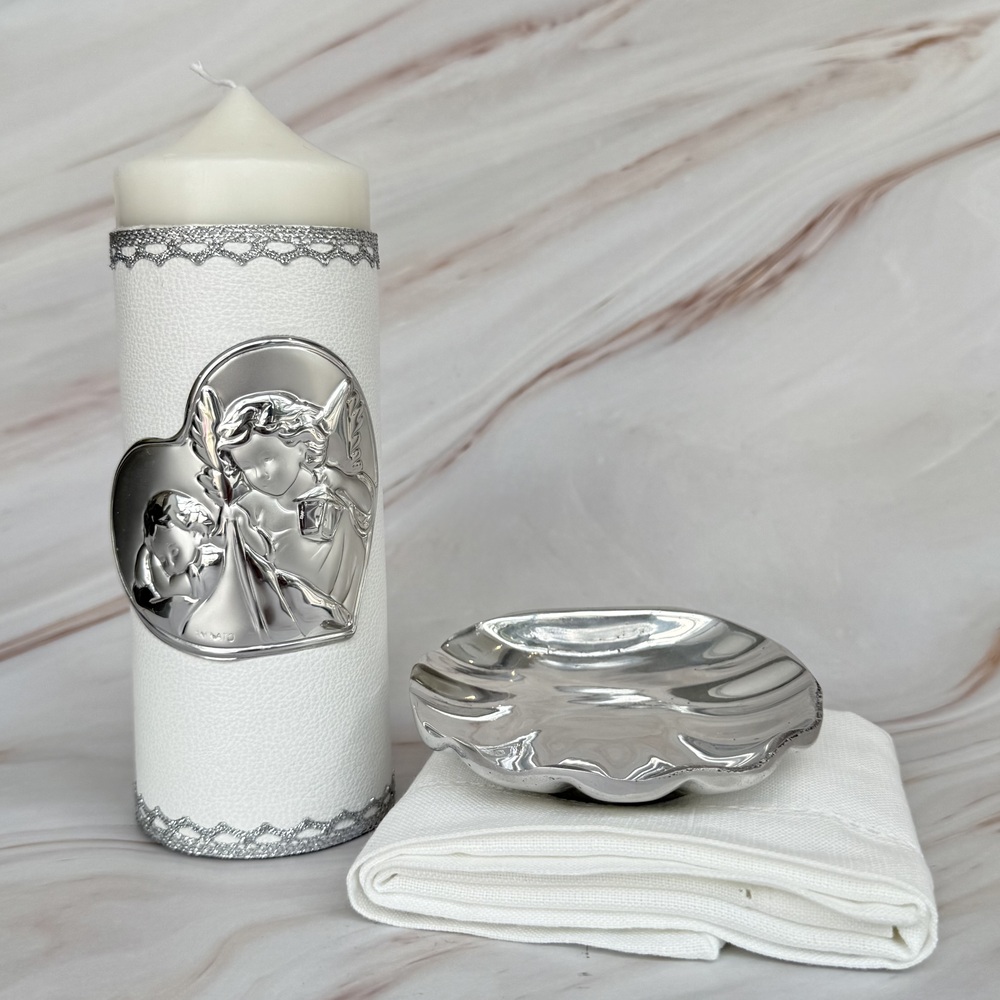 Kit de Bautizo Angel de La Guarda, Plata