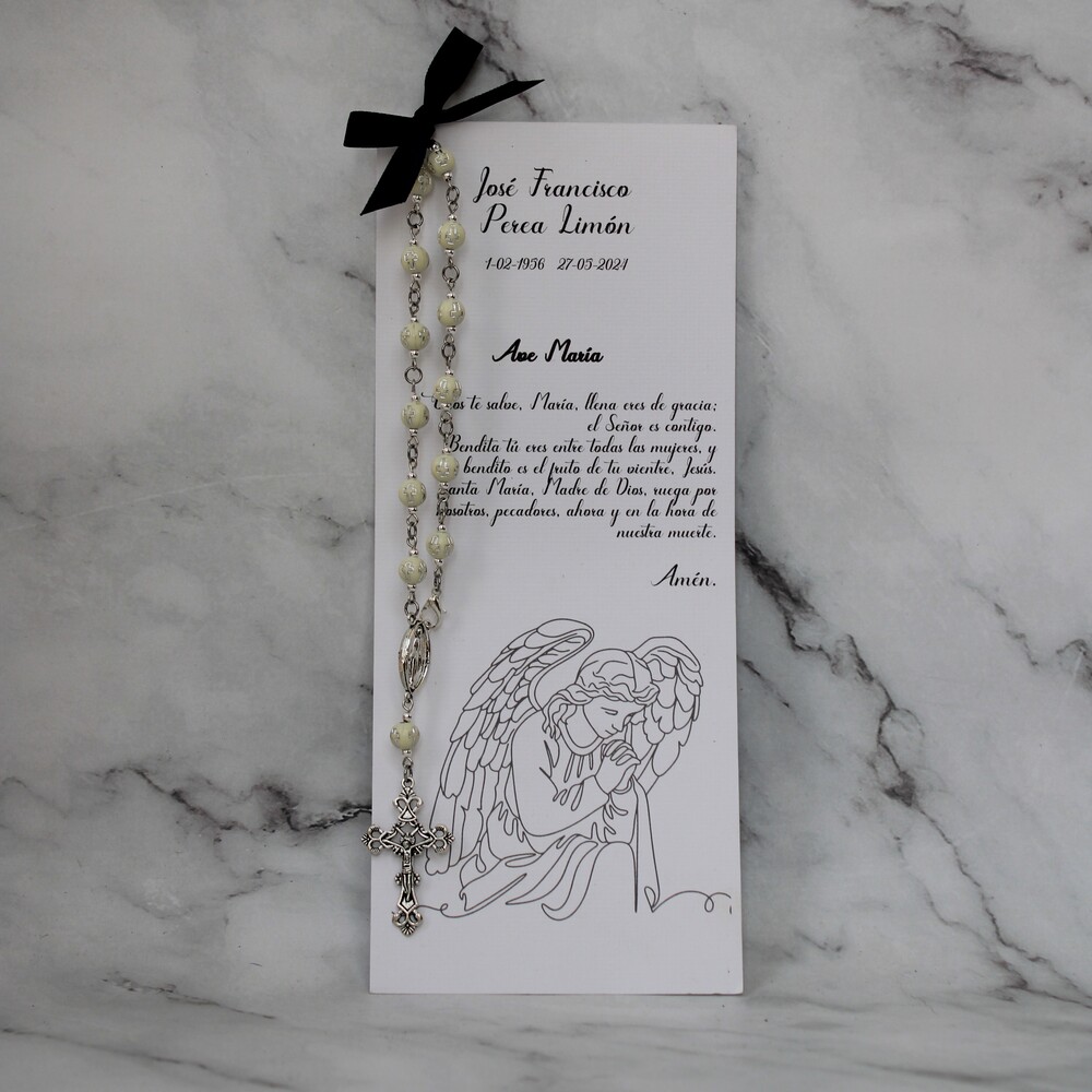 Recuerdo Luctuoso, Decenario Marfil con Cruz.