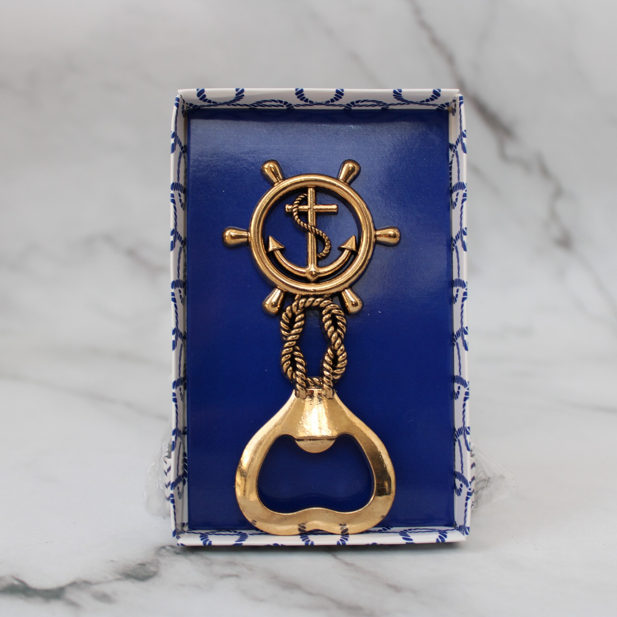 Recuerdo Destapador Timón Dorado