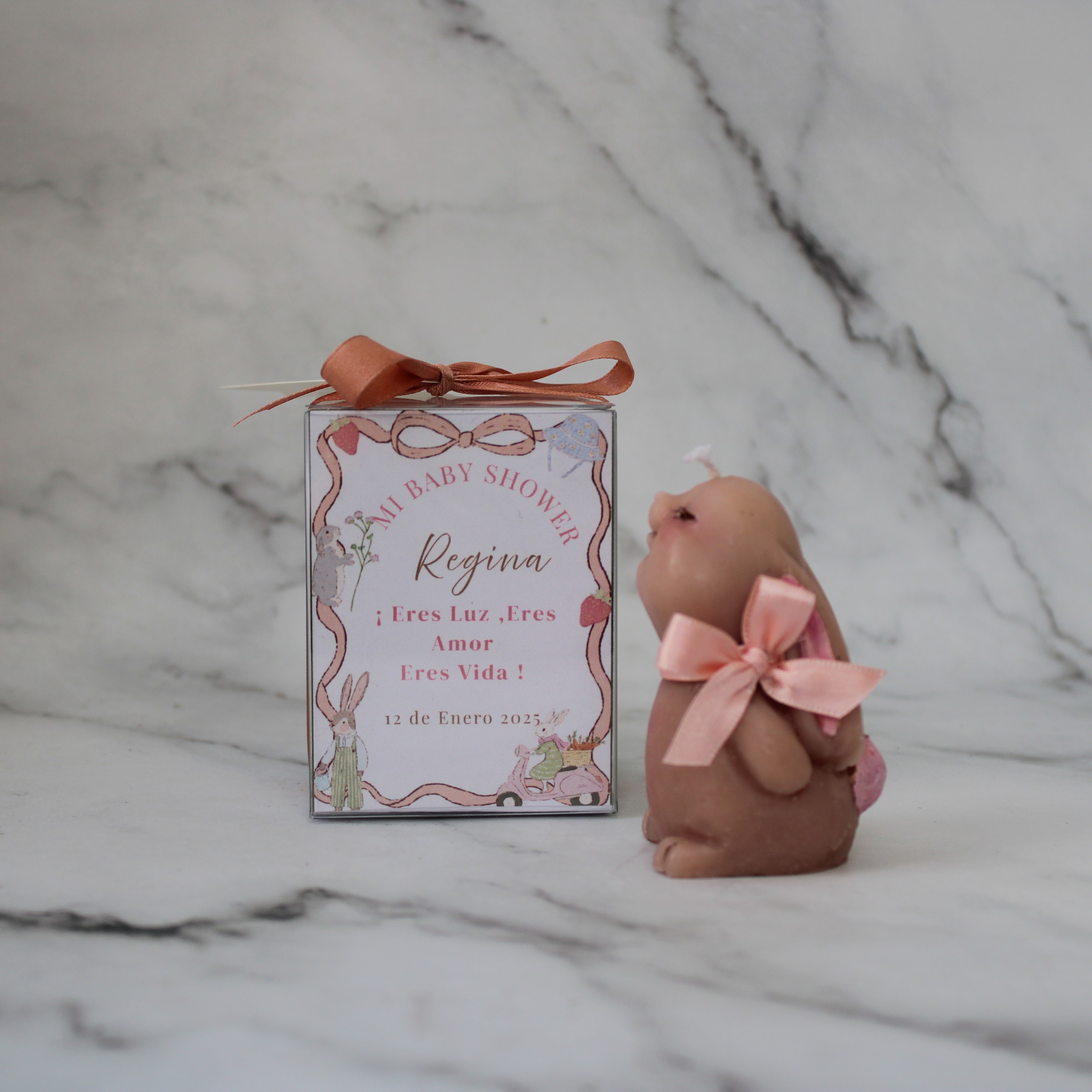 Vela de Conejito. Baby Shower y Bautizo