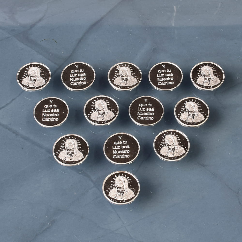 Arras de boda Virgen de Guadalupe (Busto) 1.8 mm plata .999