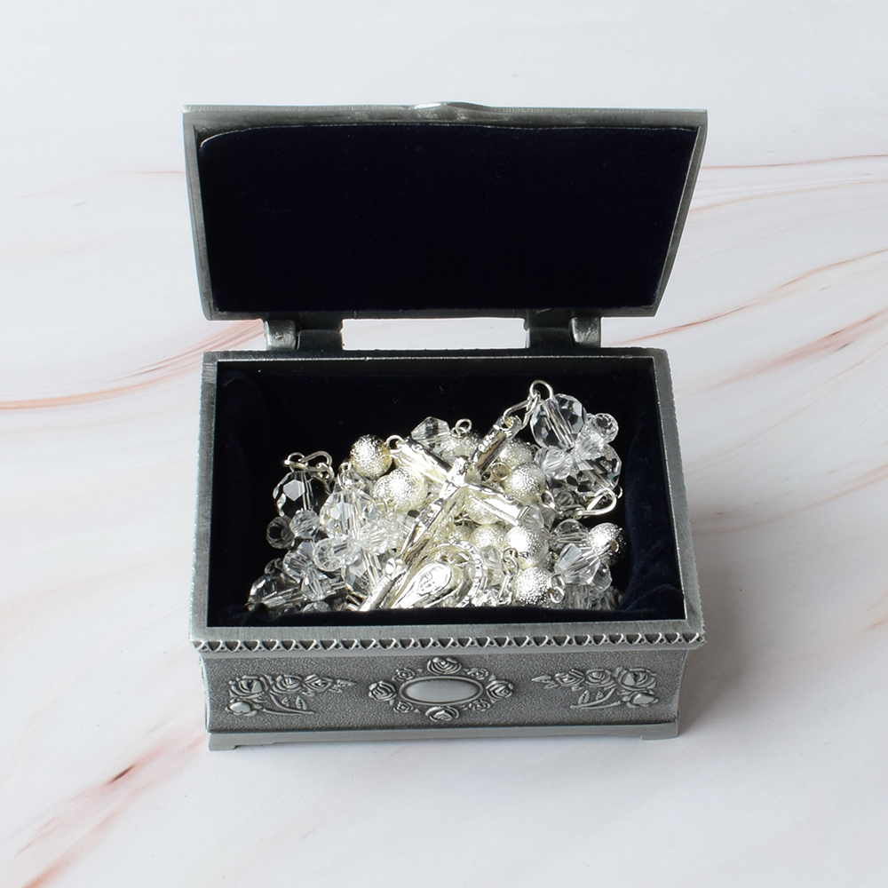 Cofre con Rosario Para Boda, Fedora