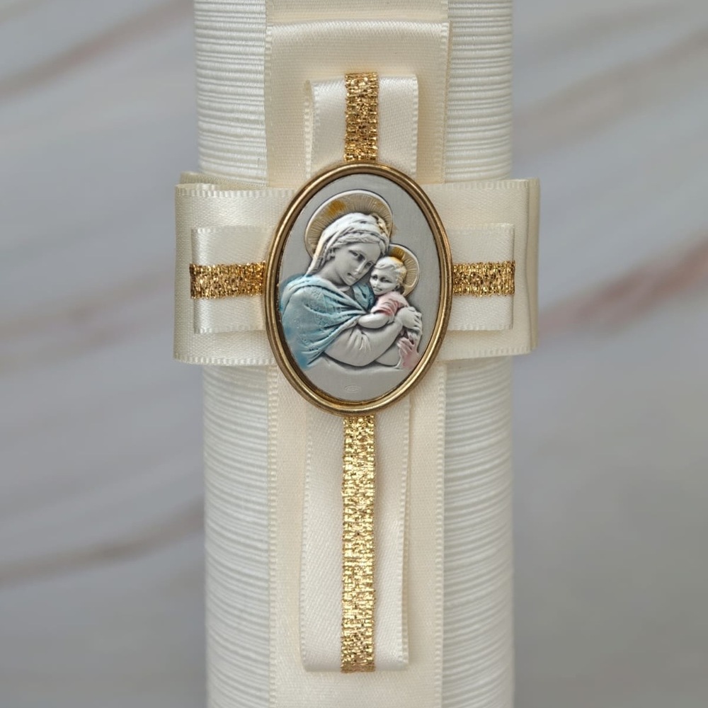 Kit de Bautizo Madonna y Niño, Plata