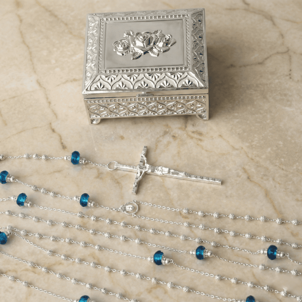 Lazo para boda Destellos de Mar con cofre Adhara