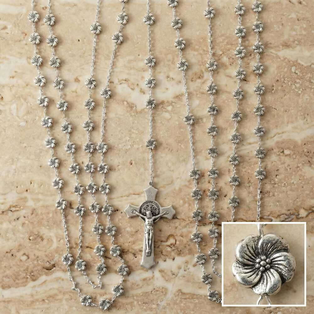 Lazo de boda Magnolia con cruz italiana San Benito