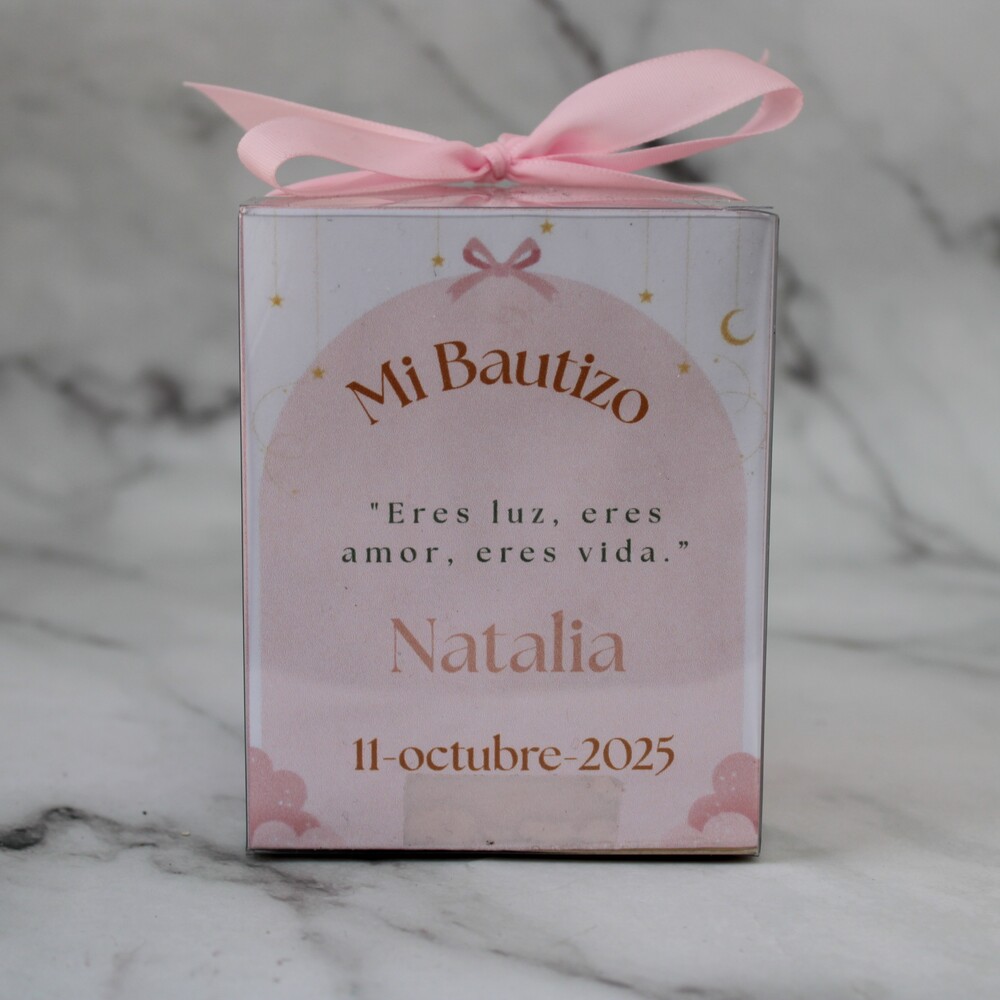 Vela para Bautizo, angelita en oración.