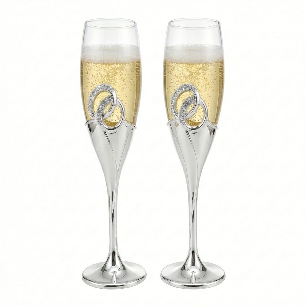 Copas para brindis de boda, Anillos de Boda