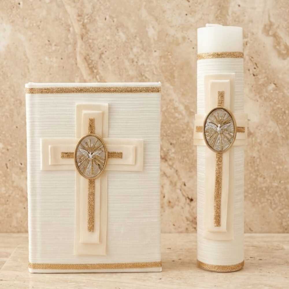 Kit de Primera Comunión "Luz Divina" en Blanco y Oro