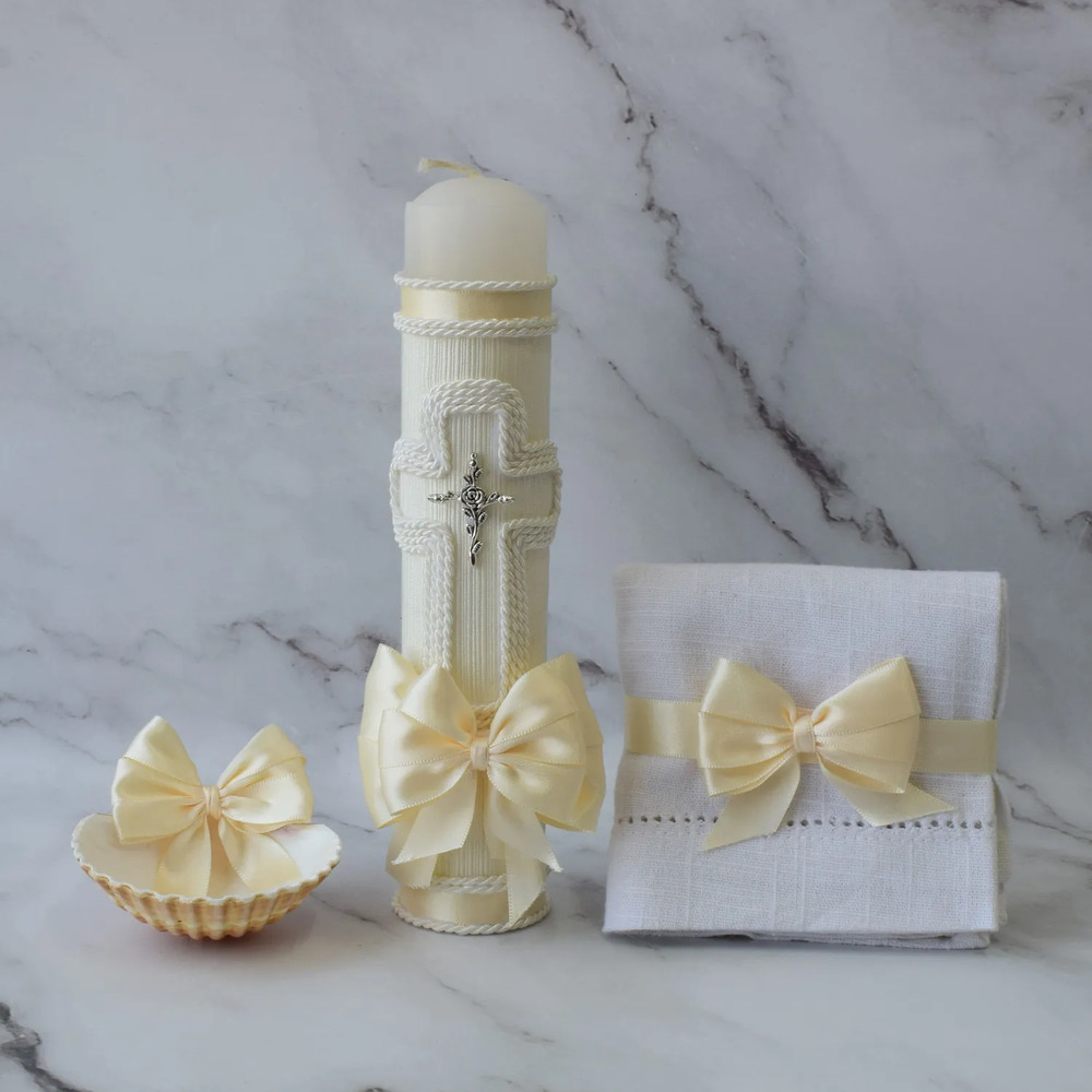 Kit de Bautizo Cruz de Rosa