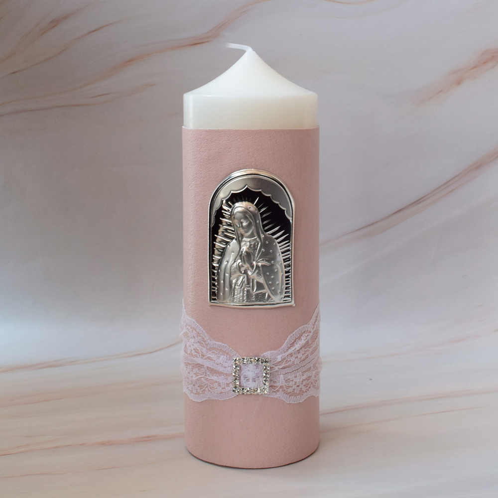 Kit de Bautizo para Niña, Virgen de Guadalupe, Placa italiana
