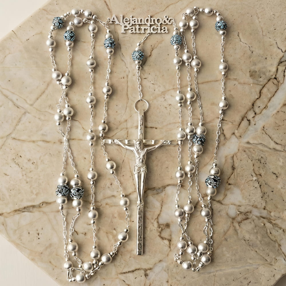 Lazo Flower Blue Personalizado, cruz Italiana, Certificado de exclusividad