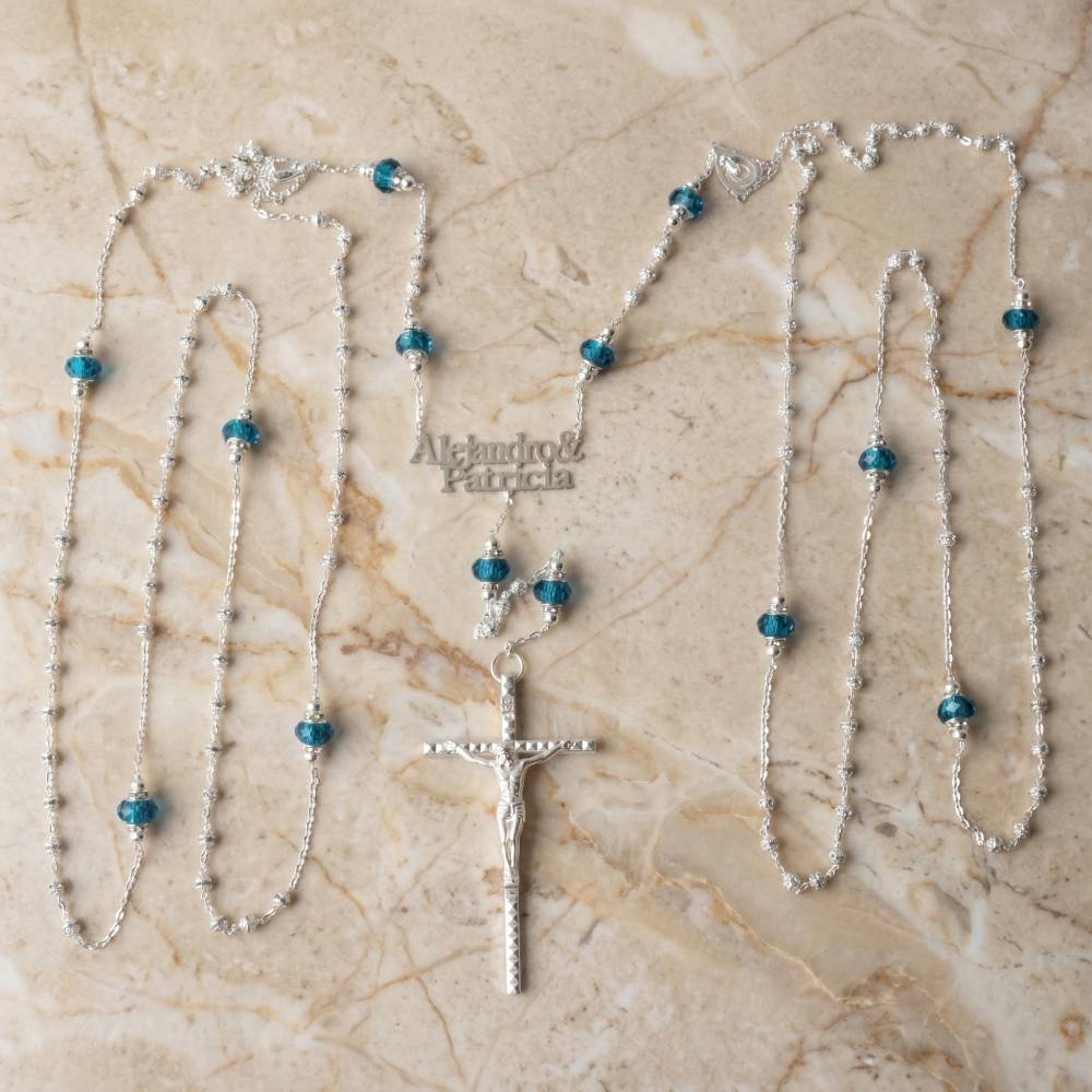 Lazo para boda Destellos de Mar Personalizado con Nombres, cruz italiana, Certificado de exclusividad