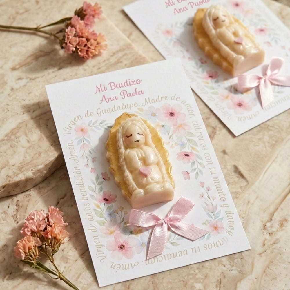 Velita Virgen de Guadalupe Personalizable para Bautizo