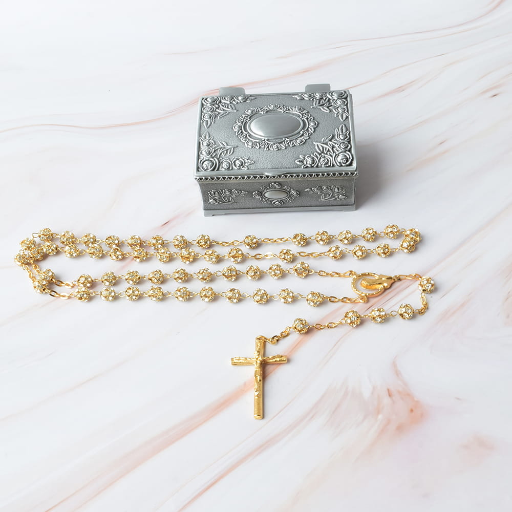 Cofre con Rosario Para Primera Comunión, Fedora