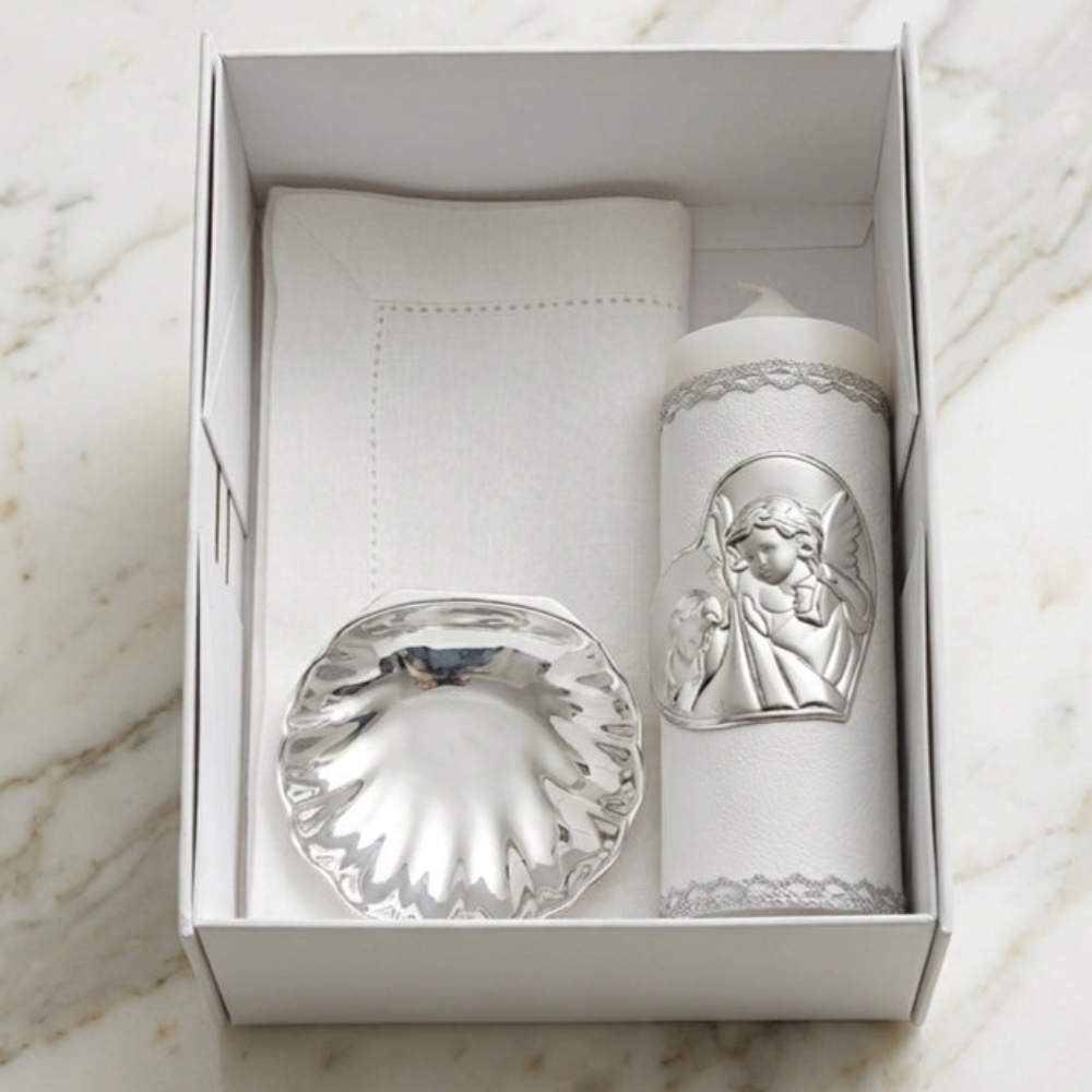 Kit de Bautizo Angel de La Guarda, Plata
