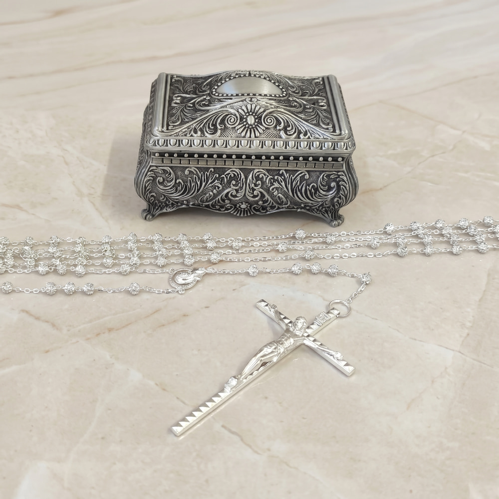Lazo de Boda cristal; Bella Luz, Cruz Italiana, con Cofre Gaia
