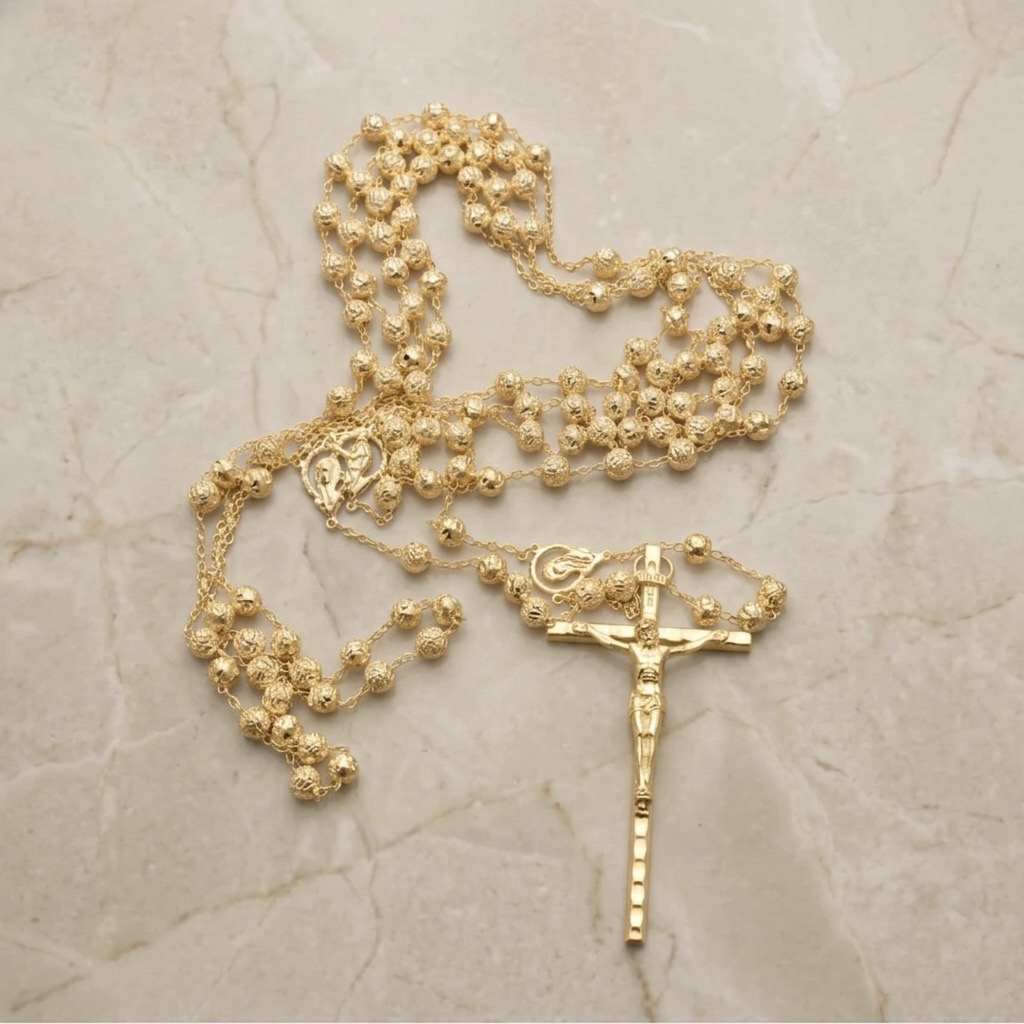 Lazo Matrimonial Rose Gold, Cruz Italiana.